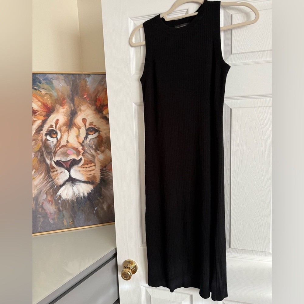 Banana Republic Black Sleeveless Ribbed Maxi Dress
